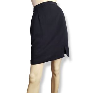Woman Black Mini Pencil Skirt with Slit Size 40